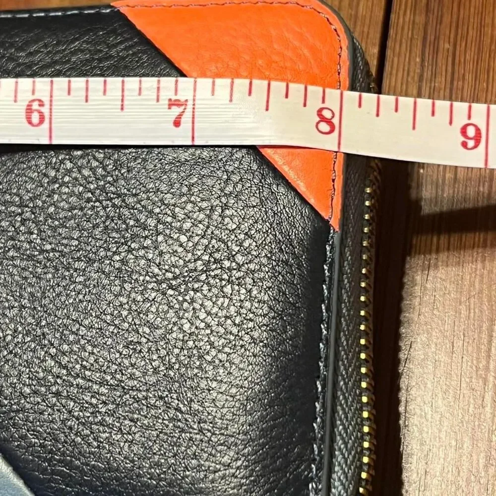 Fossil Emma Wallet Leather Zip Around‎ Clutch Patchwork Wristlet New With Tags!